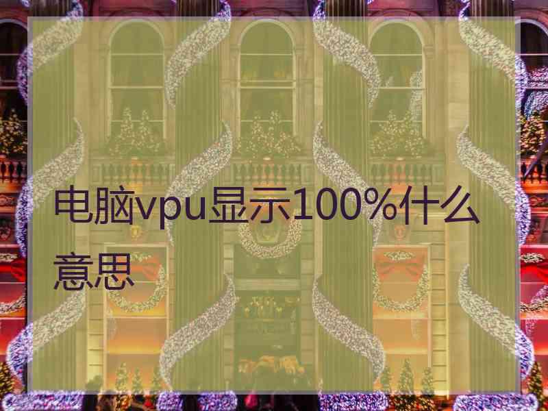 电脑vpu显示100%什么意思