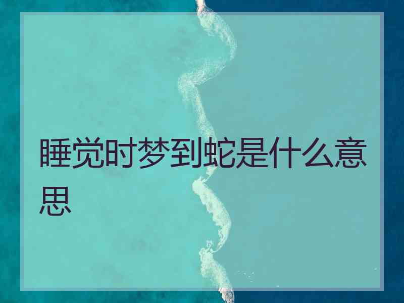 睡觉时梦到蛇是什么意思