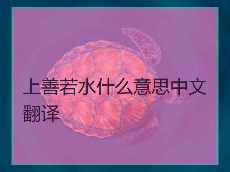 上善若水什么意思中文翻译