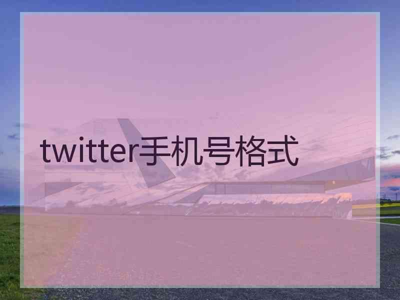 twitter手机号格式