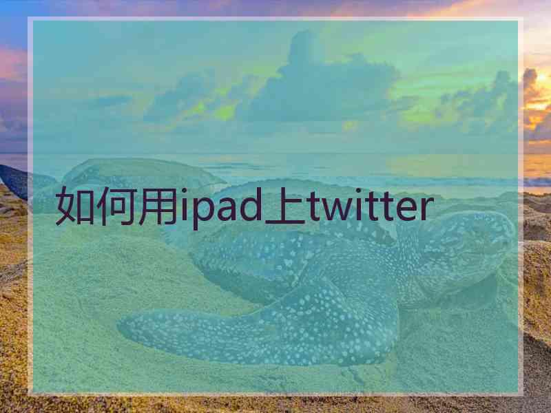 如何用ipad上twitter