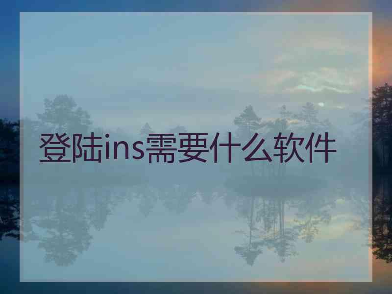 登陆ins需要什么软件