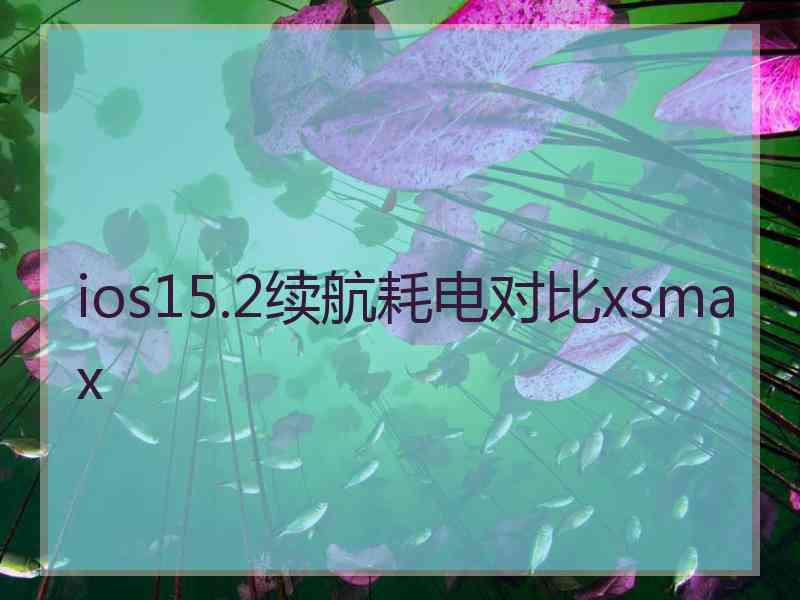 ios15.2续航耗电对比xsmax