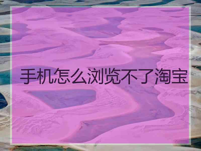 手机怎么浏览不了淘宝