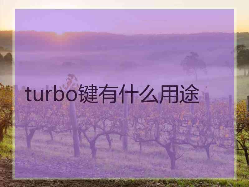 turbo键有什么用途