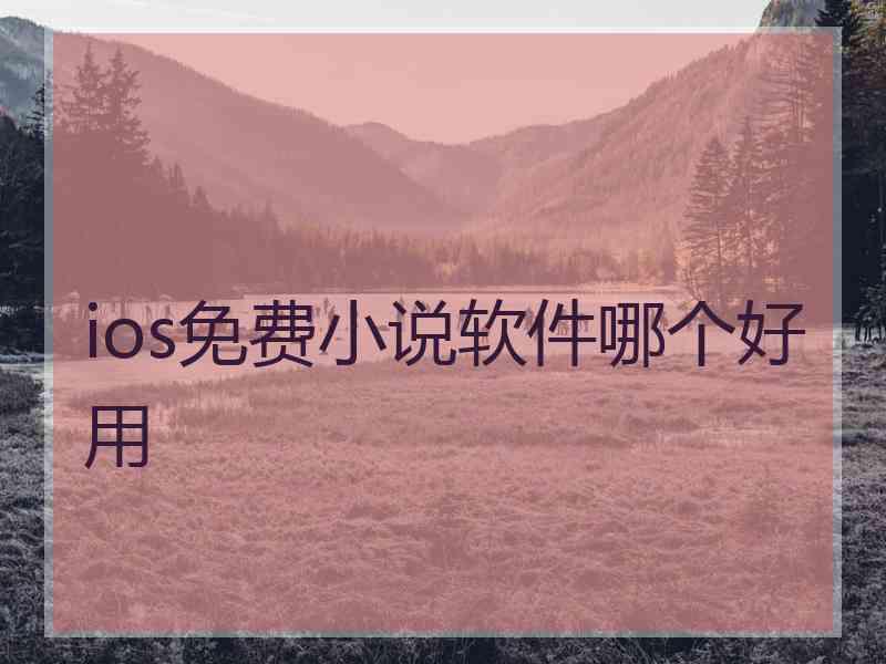 ios免费小说软件哪个好用