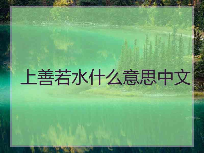 上善若水什么意思中文