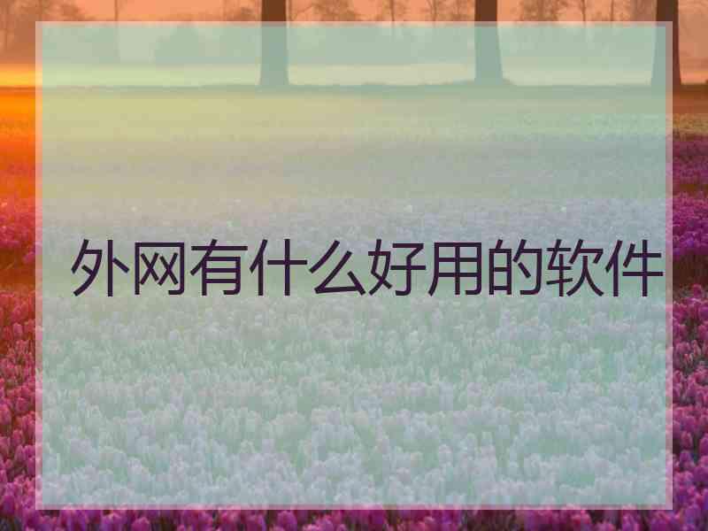 外网有什么好用的软件