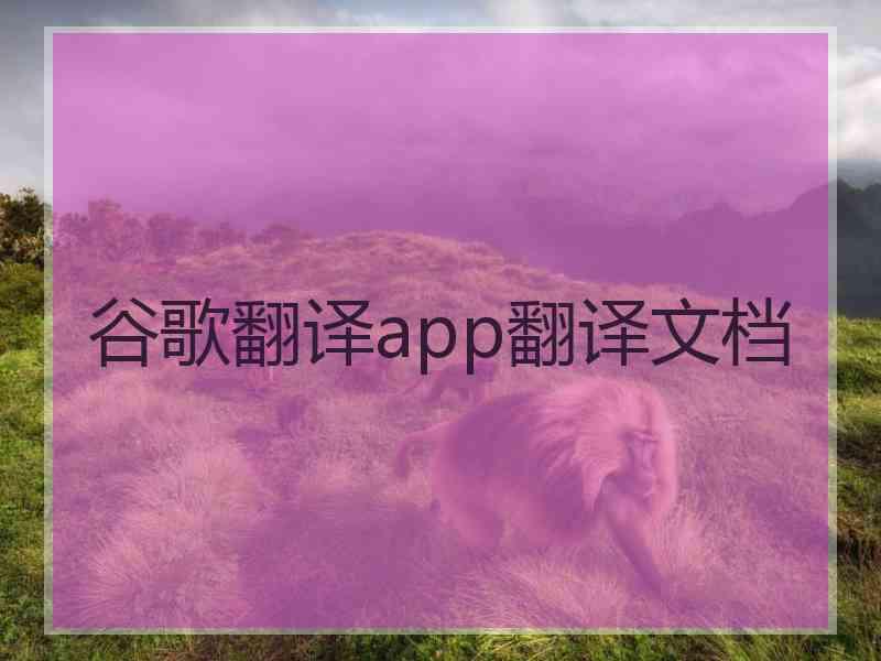 谷歌翻译app翻译文档