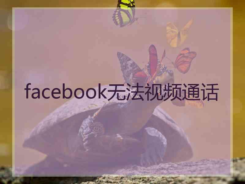 facebook无法视频通话