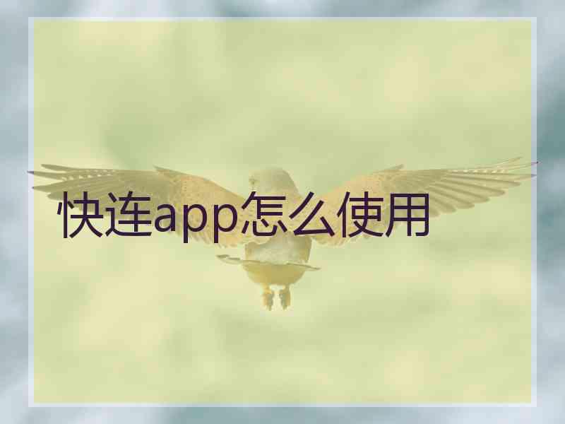 快连app怎么使用