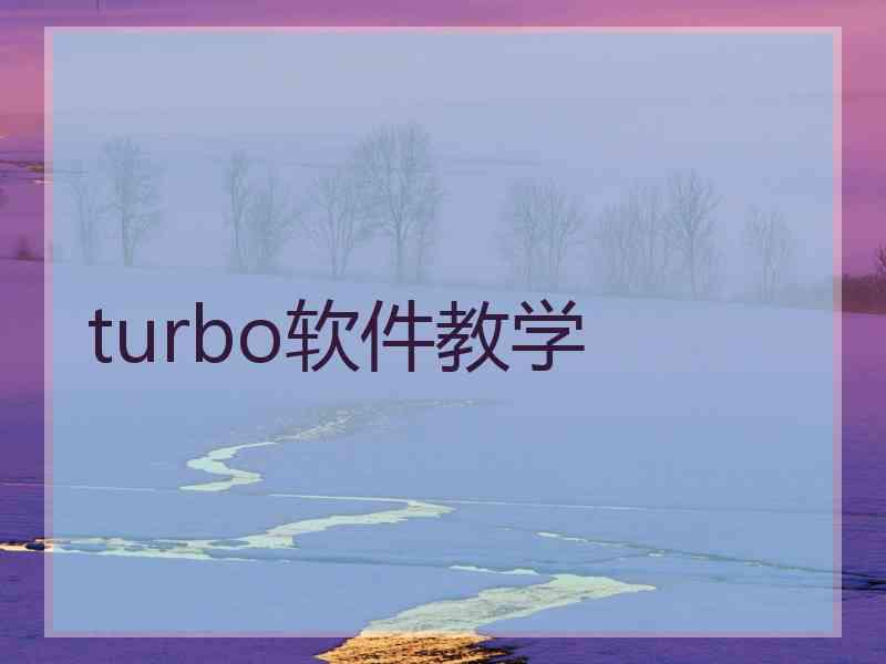 turbo软件教学