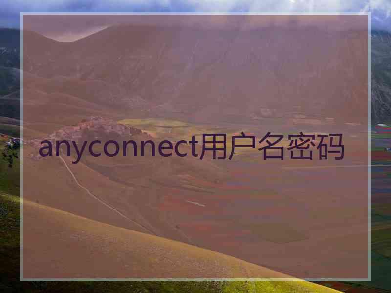 anyconnect用户名密码