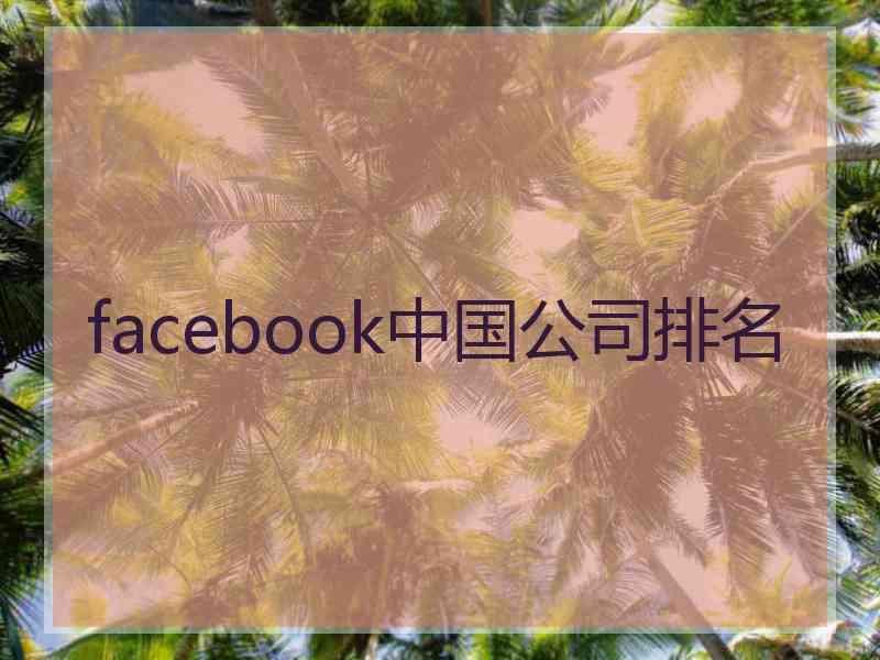 facebook中国公司排名