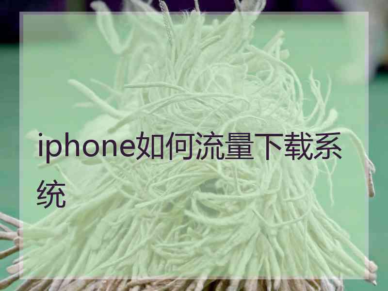 iphone如何流量下载系统