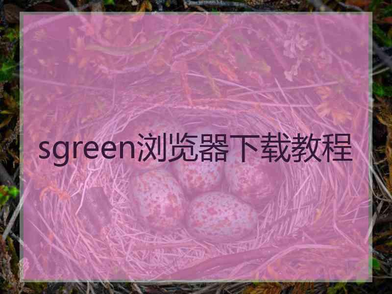 sgreen浏览器下载教程