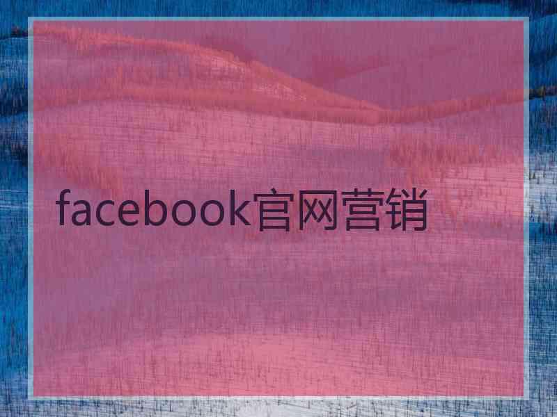 facebook官网营销