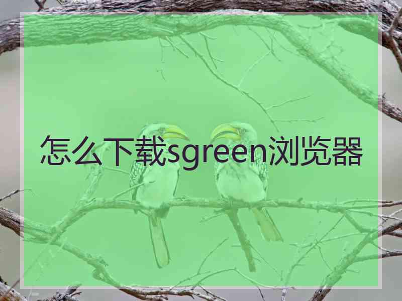 怎么下载sgreen浏览器