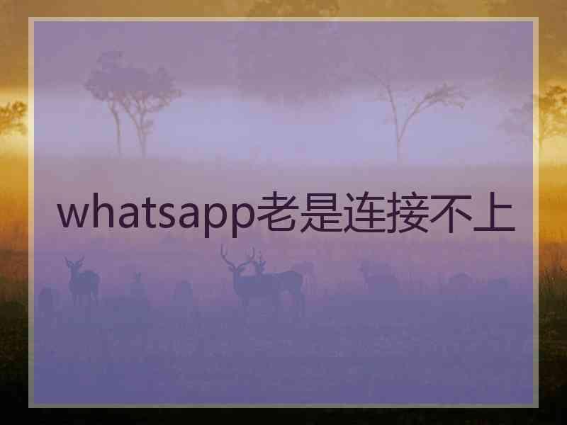 whatsapp老是连接不上