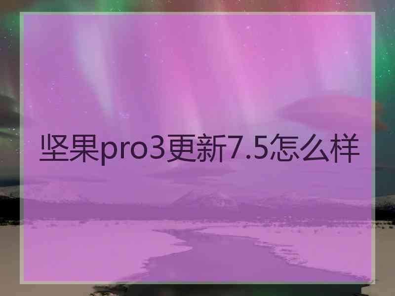 坚果pro3更新7.5怎么样