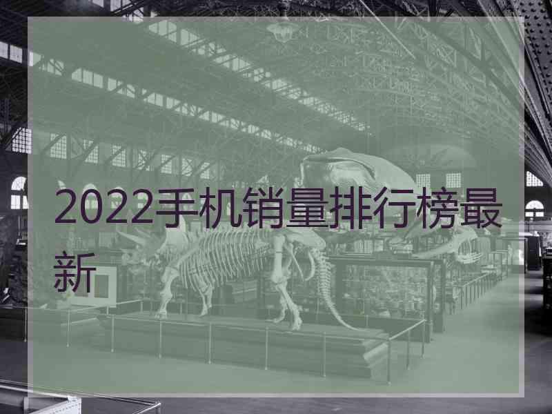 2022手机销量排行榜最新