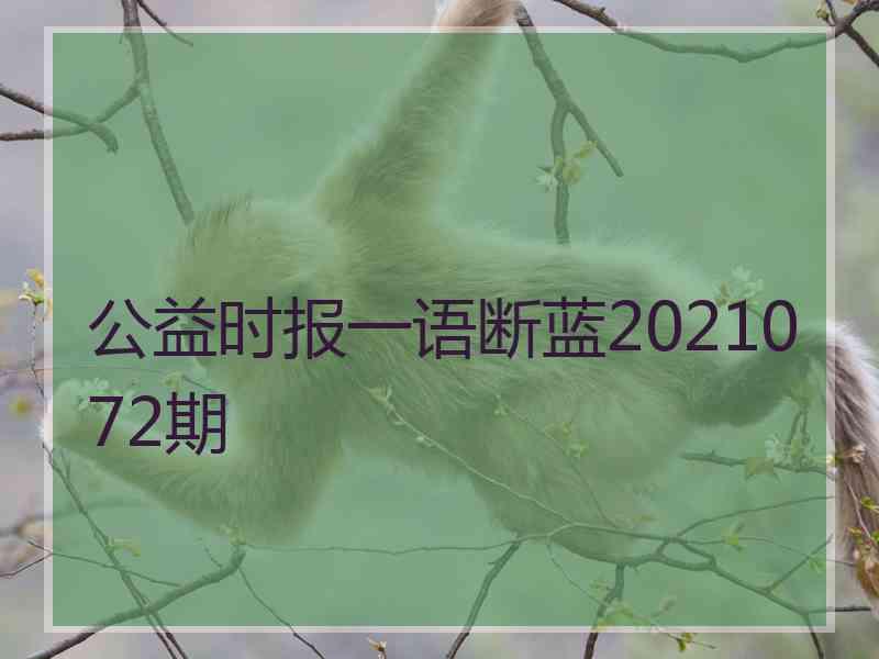 公益时报一语断蓝2021072期