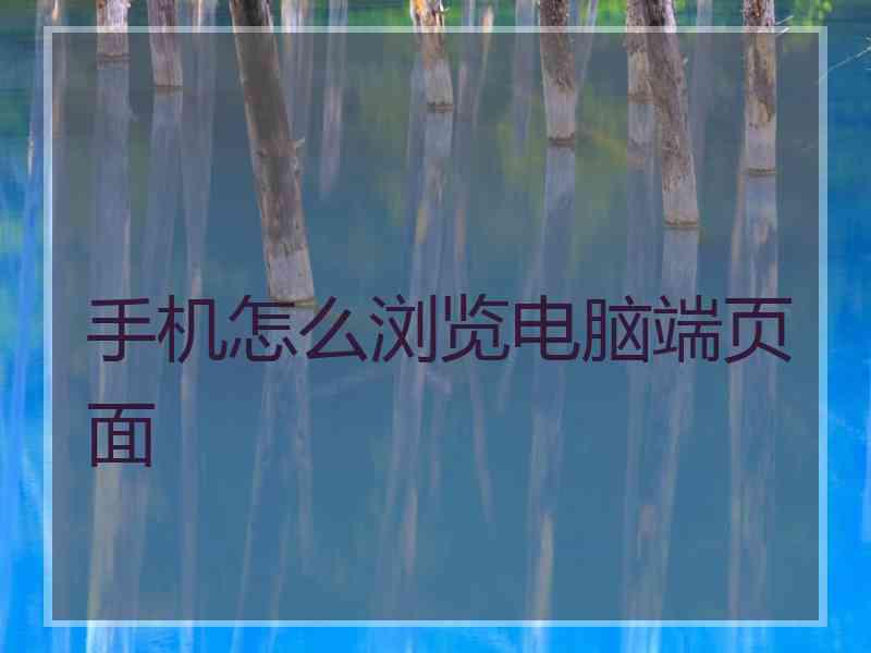 手机怎么浏览电脑端页面