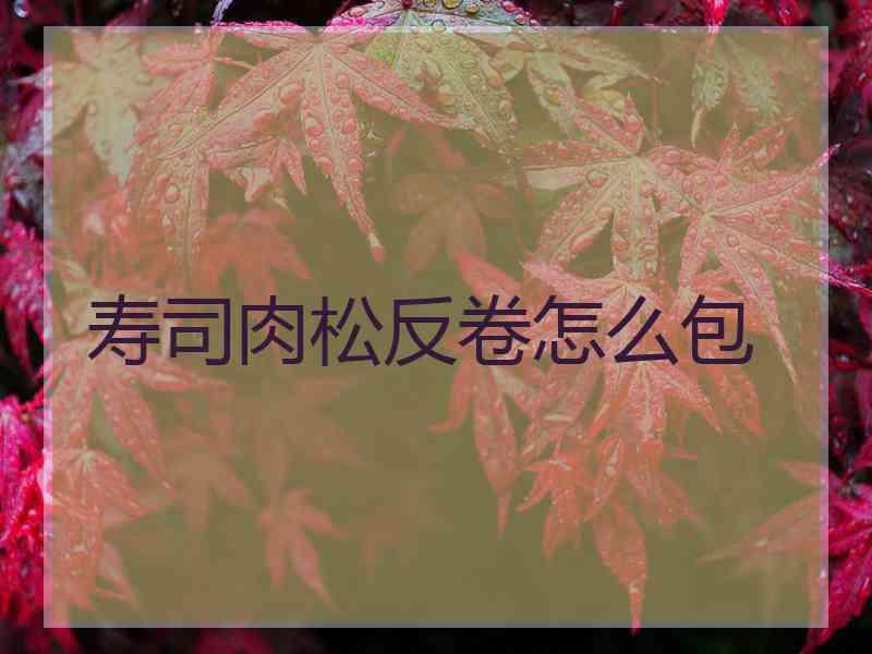 寿司肉松反卷怎么包