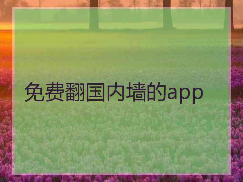 免费翻国内墙的app