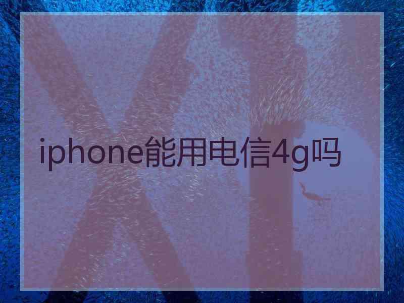 iphone能用电信4g吗