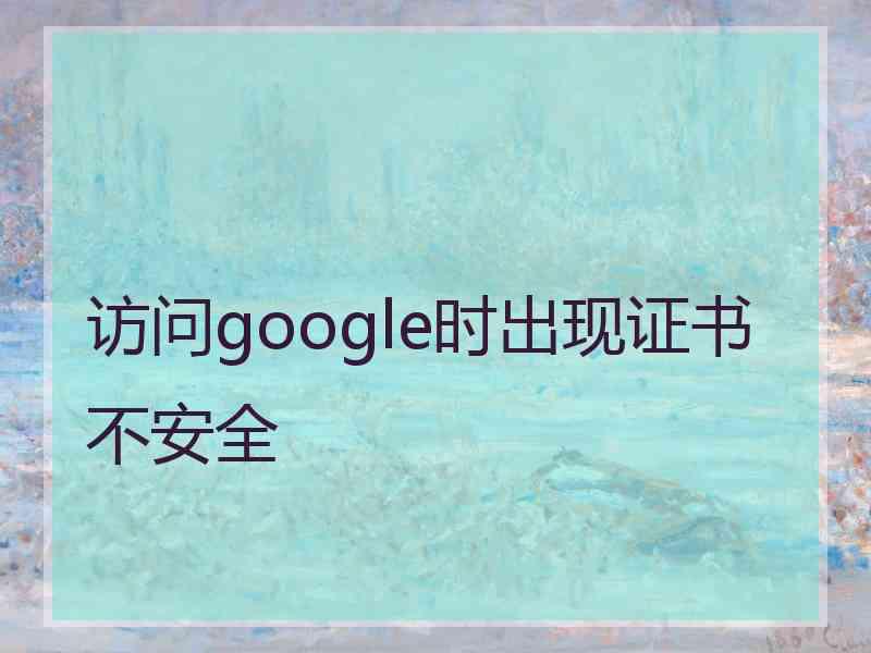 访问google时出现证书不安全