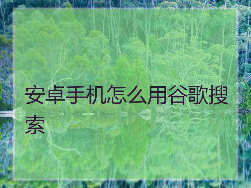 安卓手机怎么用谷歌搜索