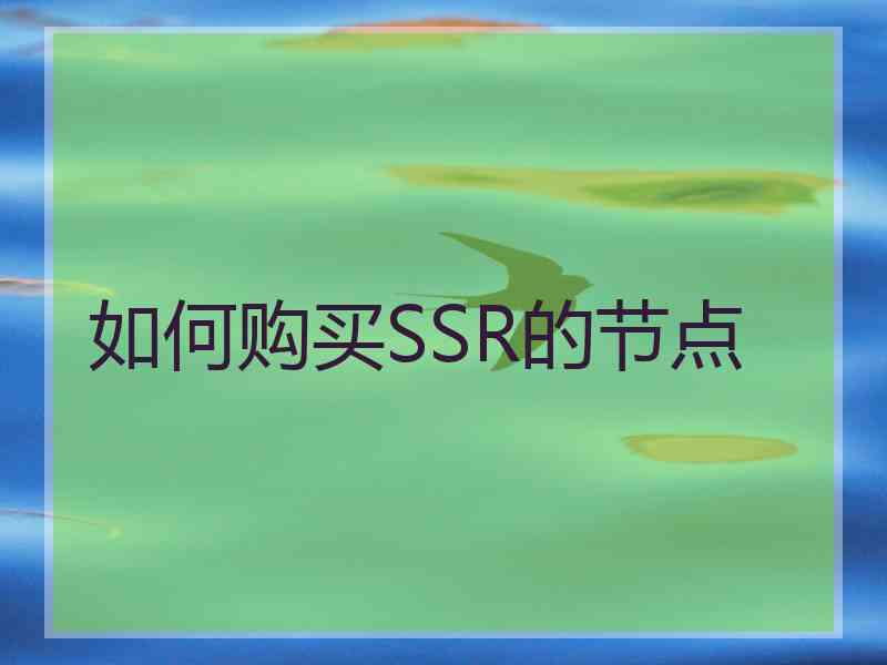 如何购买SSR的节点