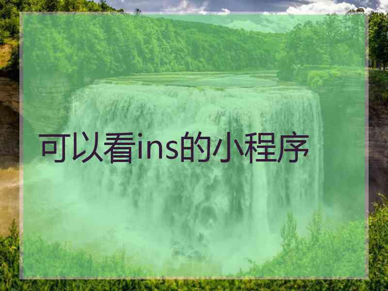 可以看ins的小程序